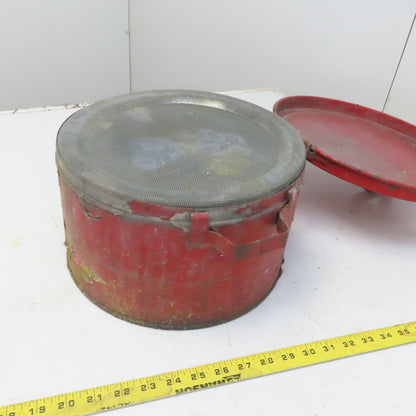 Justrite 10375RD 1 Gallon Cap Galvanized Steel Small Parts Soaking Container