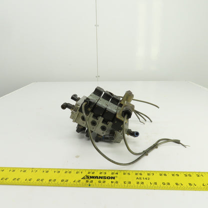 Kuroda PCS2408-D24 4-Solenoid Pneumatic Valve Bank Manifold 24V DC Coils
