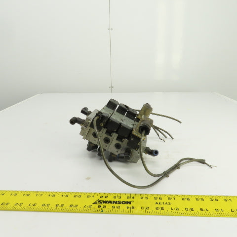 Kuroda PCS2408-D24 4-Solenoid Pneumatic Valve Bank Manifold 24V DC Coils
