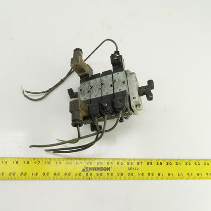 Kuroda PCS2408-D24 4-Solenoid Pneumatic Valve Bank Manifold 24V DC Coils