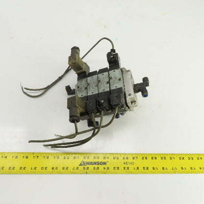 Kuroda PCS2408-D24 4-Solenoid Pneumatic Valve Bank Manifold 24V DC Coils