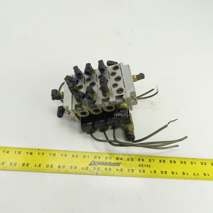 Kuroda PCS2408-D24 4-Solenoid Pneumatic Valve Bank Manifold 24V DC Coils