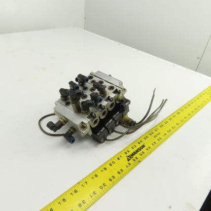 Kuroda PCS2408-D24 4-Solenoid Pneumatic Valve Bank Manifold 24V DC Coils