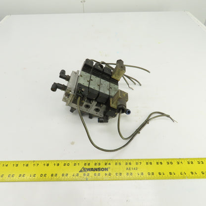 Kuroda PCS2408-D24 4-Solenoid Pneumatic Valve Bank Manifold 24V DC Coils