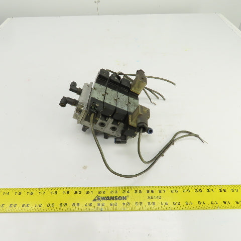 Kuroda PCS2408-D24 4-Solenoid Pneumatic Valve Bank Manifold 24V DC Coils