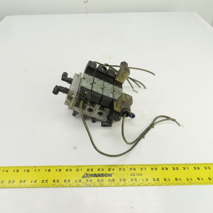Kuroda PCS2408-D24 4-Solenoid Pneumatic Valve Bank Manifold 24V DC Coils