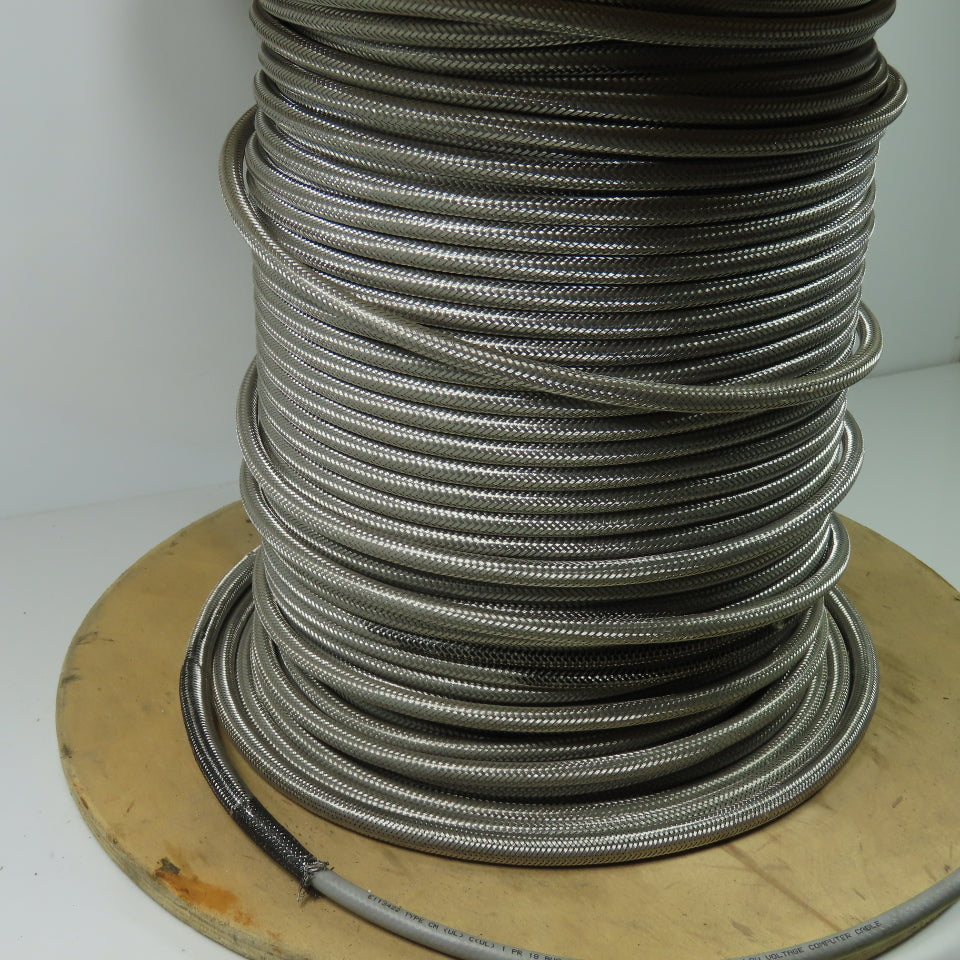 E113422 AWM 2919 Braided Stainless 18 AWG 3 Pairs Shielded Computer Wire 325'