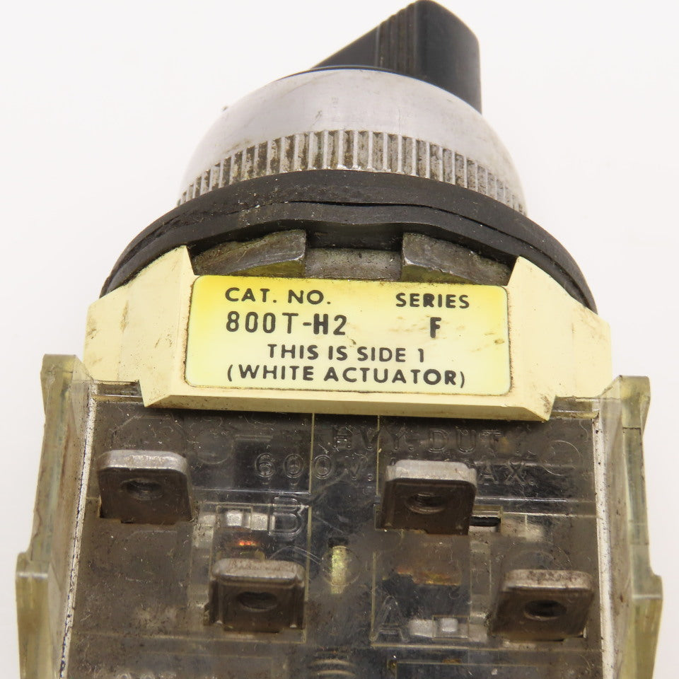 Allen Bradley 800T-H2 Series F 2 Position Selector Switch 600V