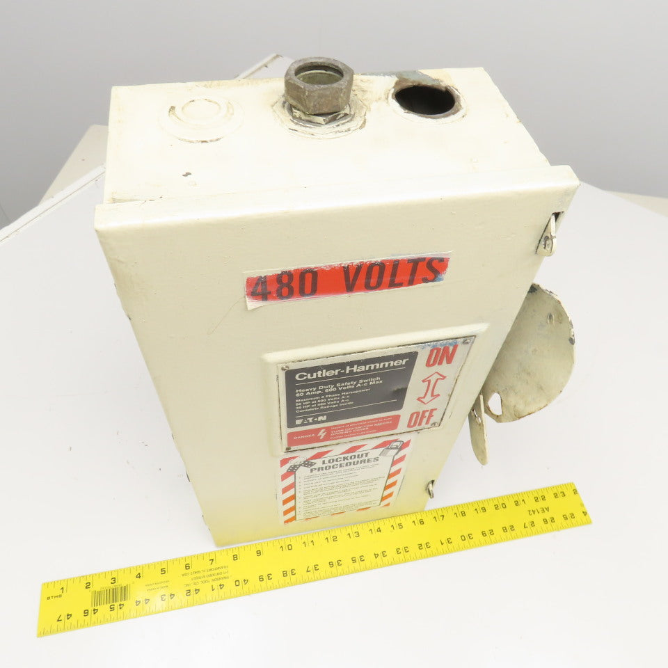 Cutler Hammer DH362FGK 60A 600V 3P 50HP Max Fusible Type 1 Safety Disconnect