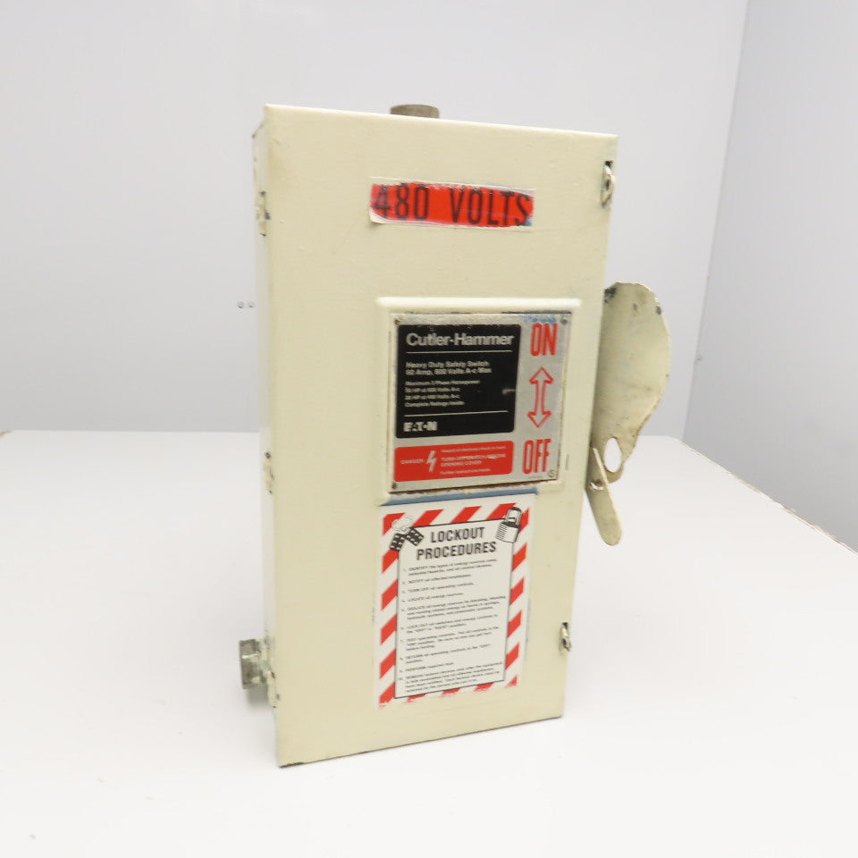 Cutler Hammer DH362FGK 60A 600V 3P 50HP Max Fusible Type 1 Safety Disconnect