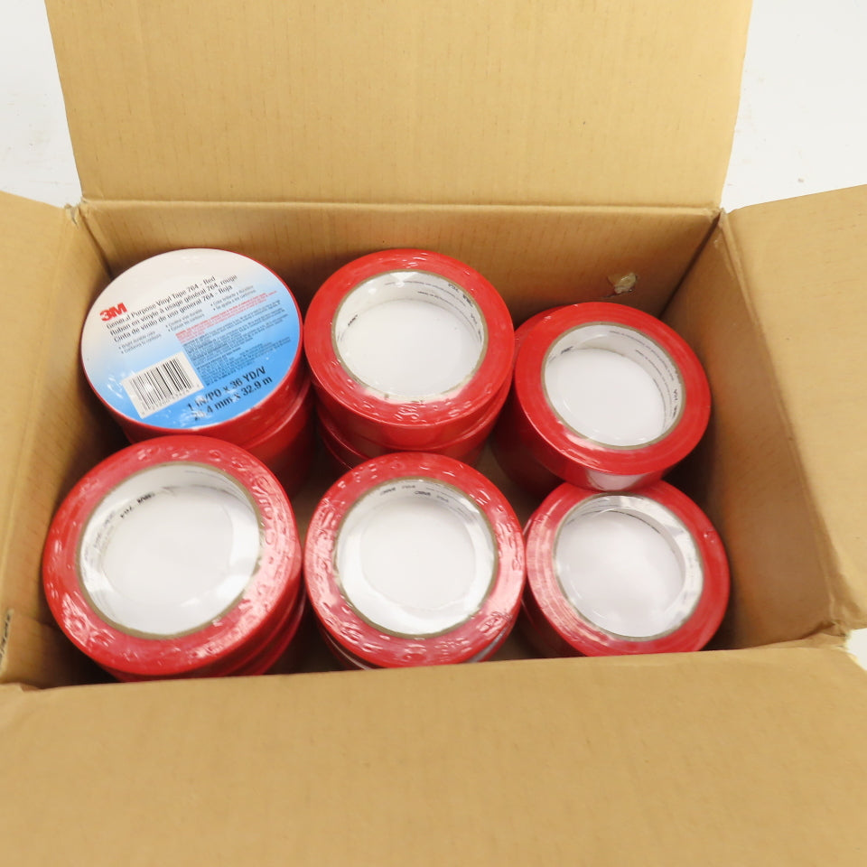 3M General Purpose Vinyl Tape 764-Red 1" W x 36 Yards Long Box Of 26 Rolls