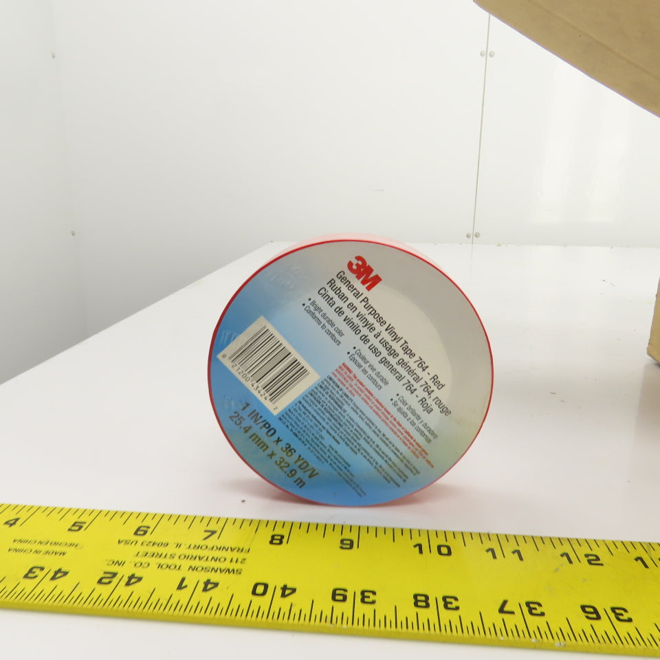 3M General Purpose Vinyl Tape 764-Red 1" W x 36 Yards Long Box Of 26 Rolls