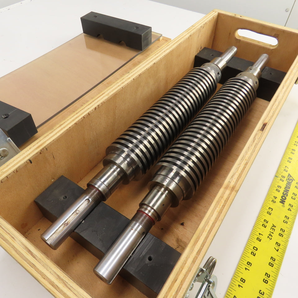2-3/4"OD Industrial Pressure Slitter Cutter Roller 1" Shaft 22-1/2" OAL Lot Of 2
