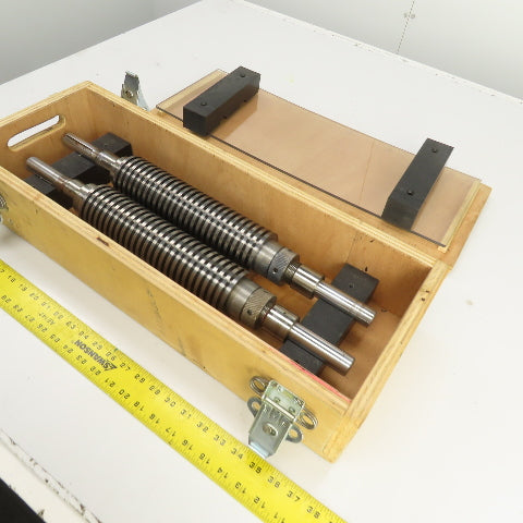2-3/4"OD Industrial Pressure Slitter Cutter Roller 1" Shaft 22-1/2" OAL Lot Of 2