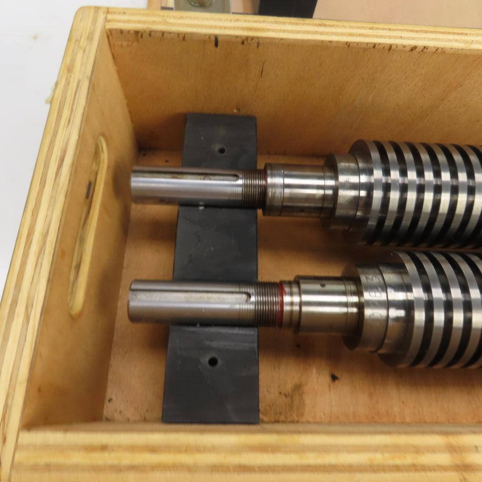 2-3/4"OD Industrial Pressure Slitter Cutter Roller 1" Shaft 22-1/2" OAL Lot Of 2