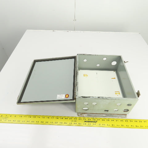 14" x 12" x 6" Wall Mount Steel Electrical Enclosure W/Backplate & Hinged Door