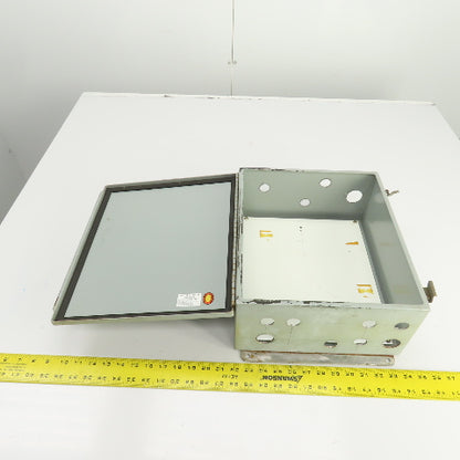 14" x 12" x 6" Wall Mount Steel Electrical Enclosure W/Backplate & Hinged Door