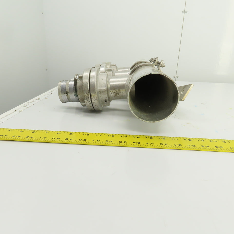 3-Way 3-1/2" Material Distribution Dispensing Aluminum Connector W/ 3" Ports