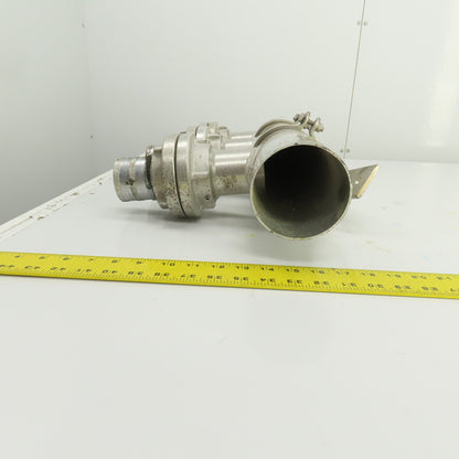 3-Way 3-1/2" Material Distribution Dispensing Aluminum Connector W/ 3" Ports