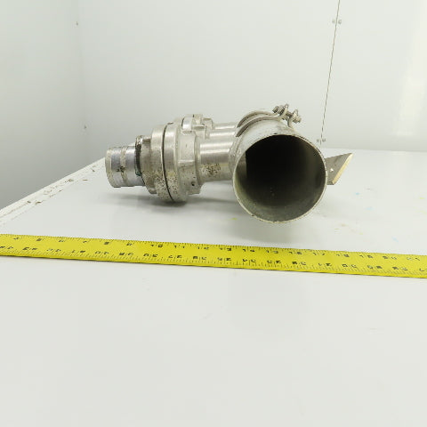 3-Way 3-1/2" Material Distribution Dispensing Aluminum Connector W/ 3" Ports