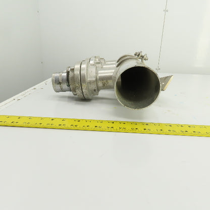 3-Way 3-1/2" Material Distribution Dispensing Aluminum Connector W/ 3" Ports