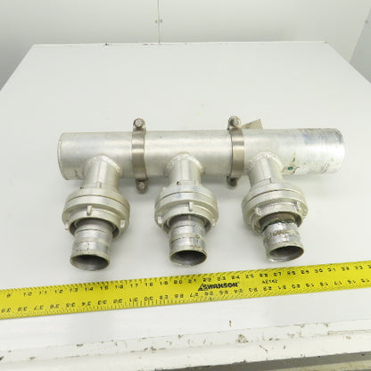 3-Way 3-1/2" Material Distribution Dispensing Aluminum Connector W/ 3" Ports
