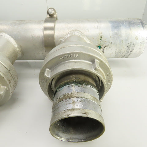 3-Way 3-1/2" Material Distribution Dispensing Aluminum Connector W/ 3" Ports