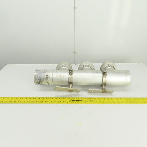 3-Way 3-1/2" Material Distribution Dispensing Aluminum Connector W/ 3" Ports