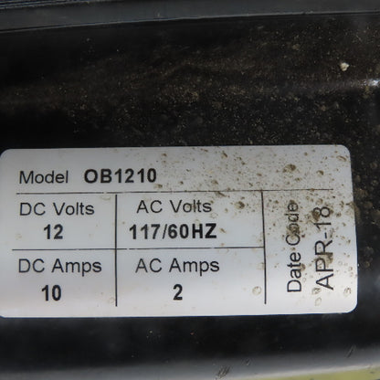 Quick Charge OB1210 On Board Battery Charger Input 117V 2 A Output 12VDC 10A