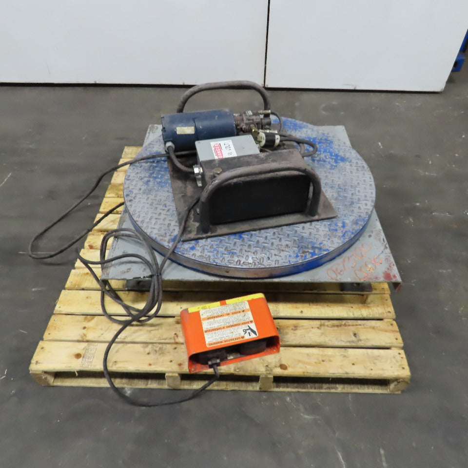 36" Round Turntable Lazy Susan Lift Table Tested @ 2000Lbs. 230V 3Ph 9"-34" Lift