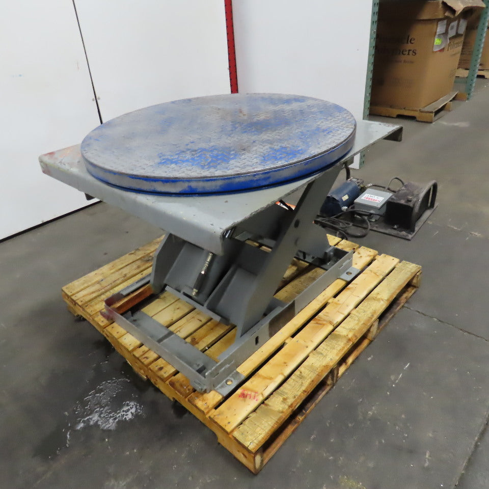 36" Round Turntable Lazy Susan Lift Table Tested @ 2000Lbs. 230V 3Ph 9"-34" Lift