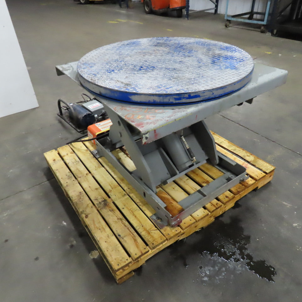36" Round Turntable Lazy Susan Lift Table Tested @ 2000Lbs. 230V 3Ph 9"-34" Lift