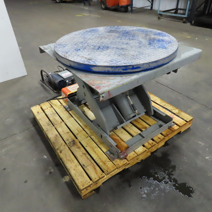 36" Round Turntable Lazy Susan Lift Table Tested @ 2000Lbs. 230V 3Ph 9"-34" Lift