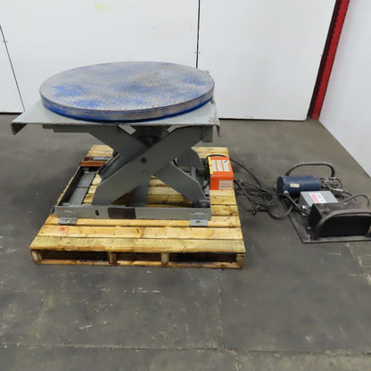 36" Round Turntable Lazy Susan Lift Table Tested @ 2000Lbs. 230V 3Ph 9"-34" Lift