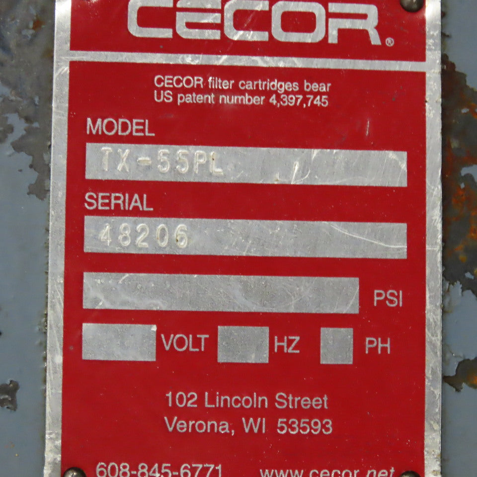 Cecor TX-55PL Pneumatic 55 Gallon Wet Dry Industrial Vacuum