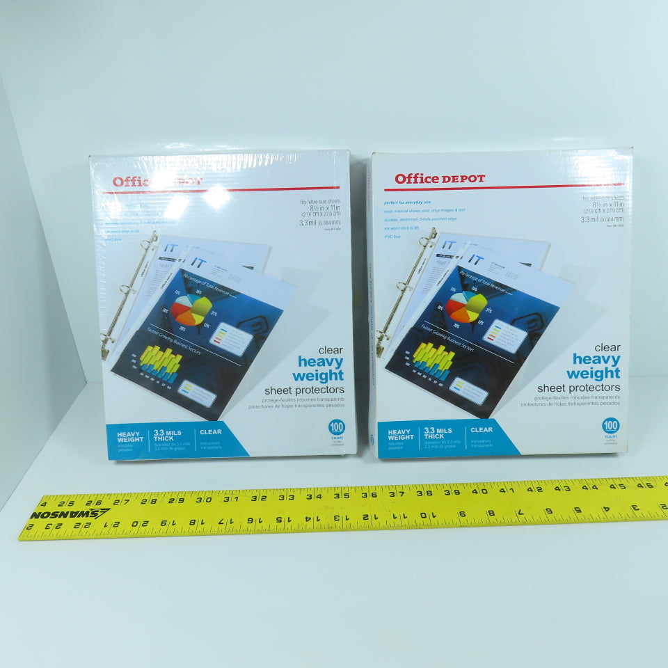 Office Depot 8-1/2" x 11" Heavy Weight Clear Sheet Protectors 200 Count (2 Boxes