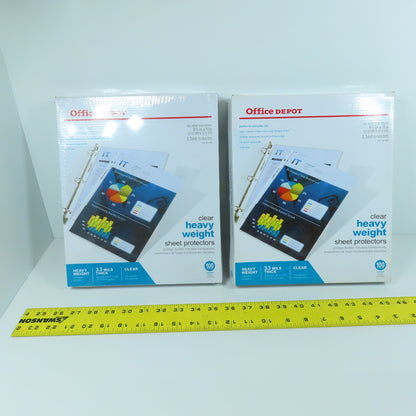 Office Depot 8-1/2" x 11" Heavy Weight Clear Sheet Protectors 200 Count (2 Boxes