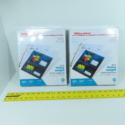 Office Depot 8-1/2" x 11" Heavy Weight Clear Sheet Protectors 200 Count (2 Boxes