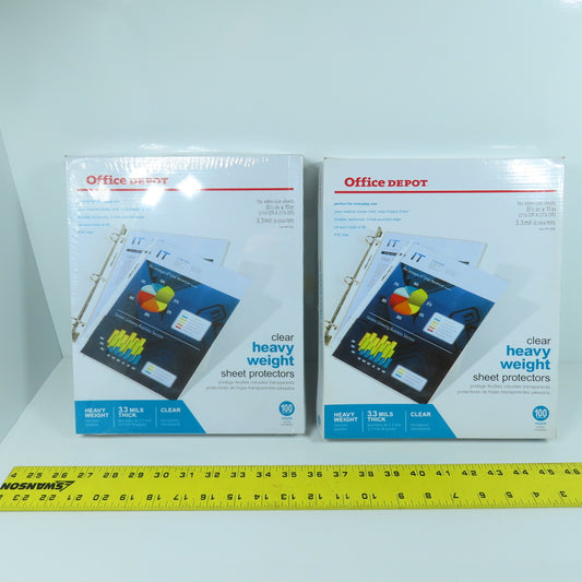 Office Depot 8-1/2" x 11" Heavy Weight Clear Sheet Protectors 200 Count (2 Boxes