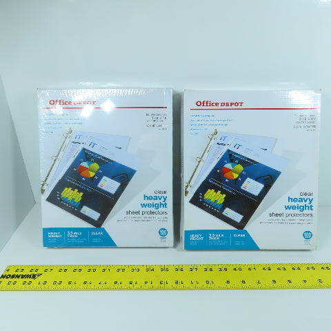 Office Depot 8-1/2" x 11" Heavy Weight Clear Sheet Protectors 200 Count (2 Boxes