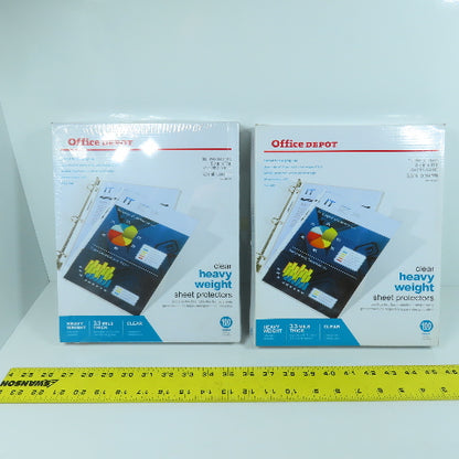 Office Depot 8-1/2" x 11" Heavy Weight Clear Sheet Protectors 200 Count (2 Boxes