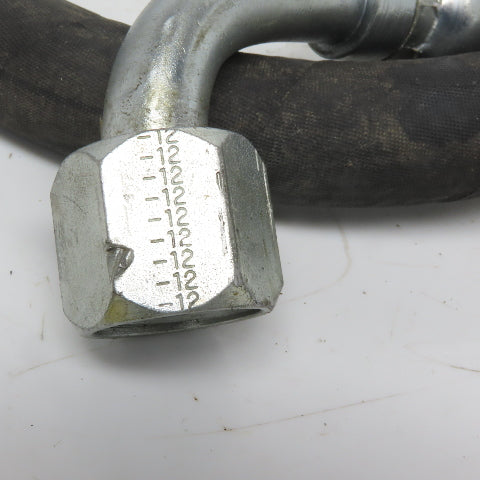 3/4" x 48"' Hydraulic Hose Assembly 2300 PSI W/2 90° Female JIC Swivels # 12