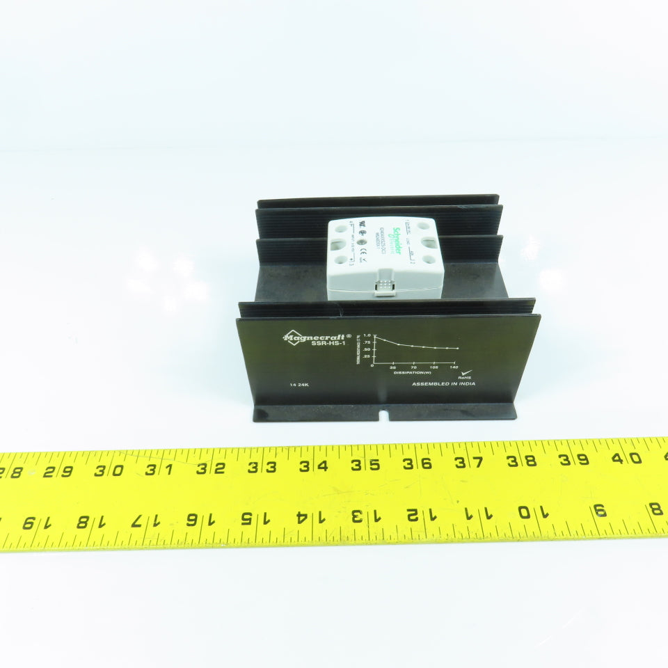 Schneider 6240AXXSZS-DC3 Solid State Relay 32V W/ Magnecraft SSR-HS-1 Heat Sink
