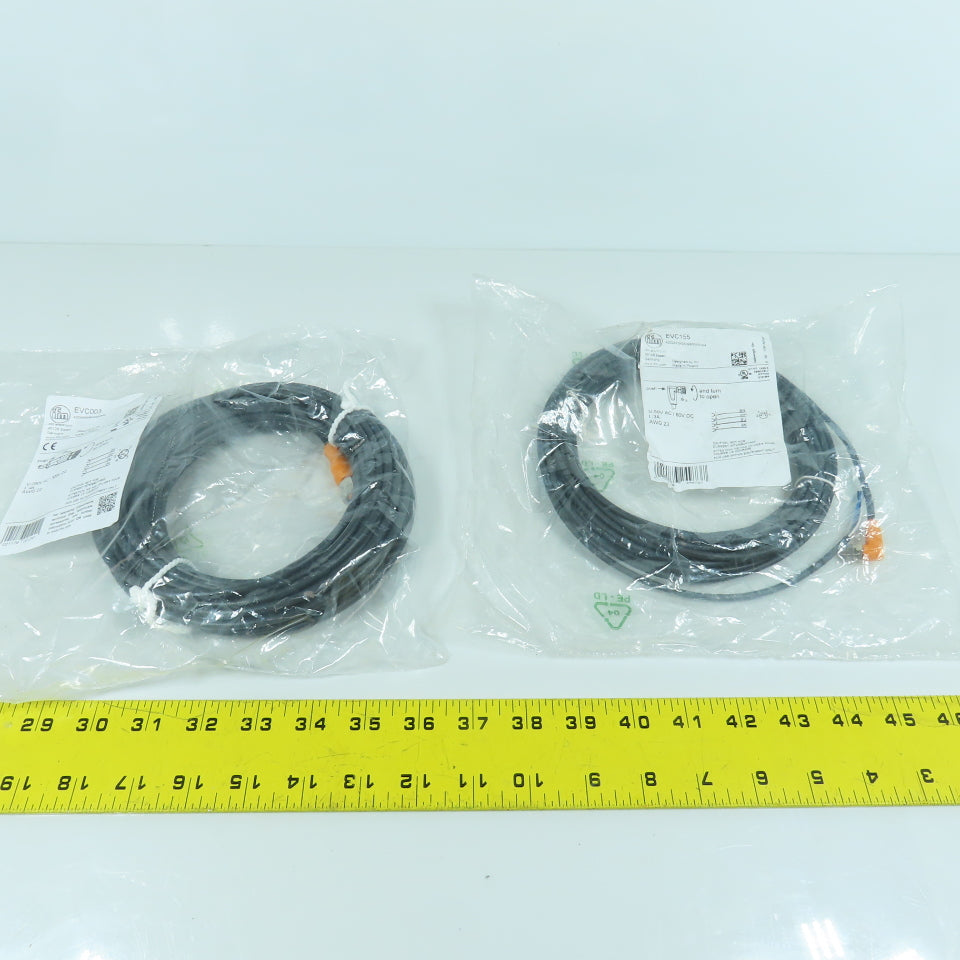 IFM Electronic EVC003 & EVC155 Sensor Cable Cordset Lot Of 2