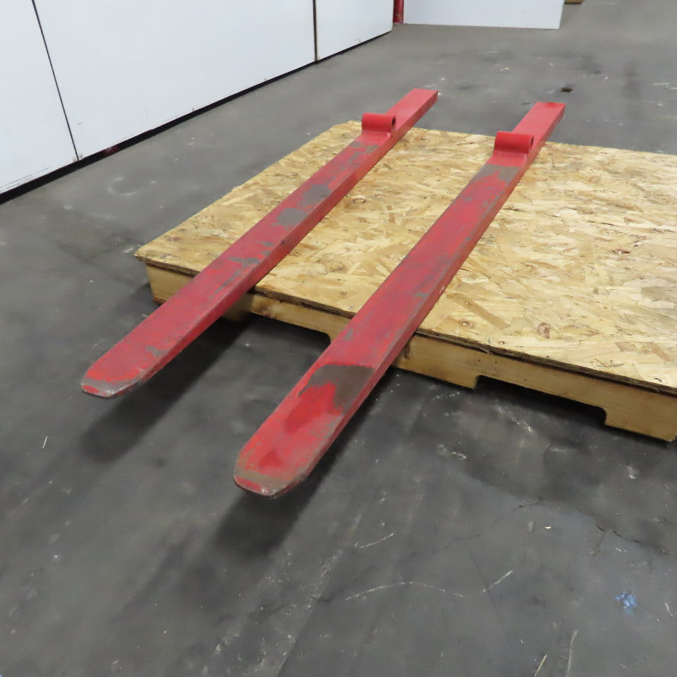 Hyster R30XMS2 4" x 52-1/2" To Bore Forklift Stacker Pin Forks Set 76" OAL