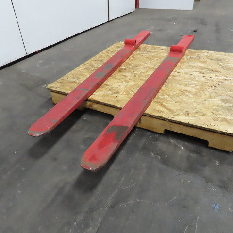 Hyster R30XMS2 4" x 52-1/2" To Bore Forklift Stacker Pin Forks Set 76" OAL