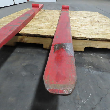 Hyster R30XMS2 4" x 52-1/2" To Bore Forklift Stacker Pin Forks Set 76" OAL