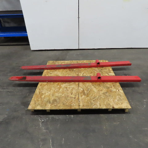 Hyster R30XMS2 4" x 52-1/2" To Bore Forklift Stacker Pin Forks Set 76" OAL