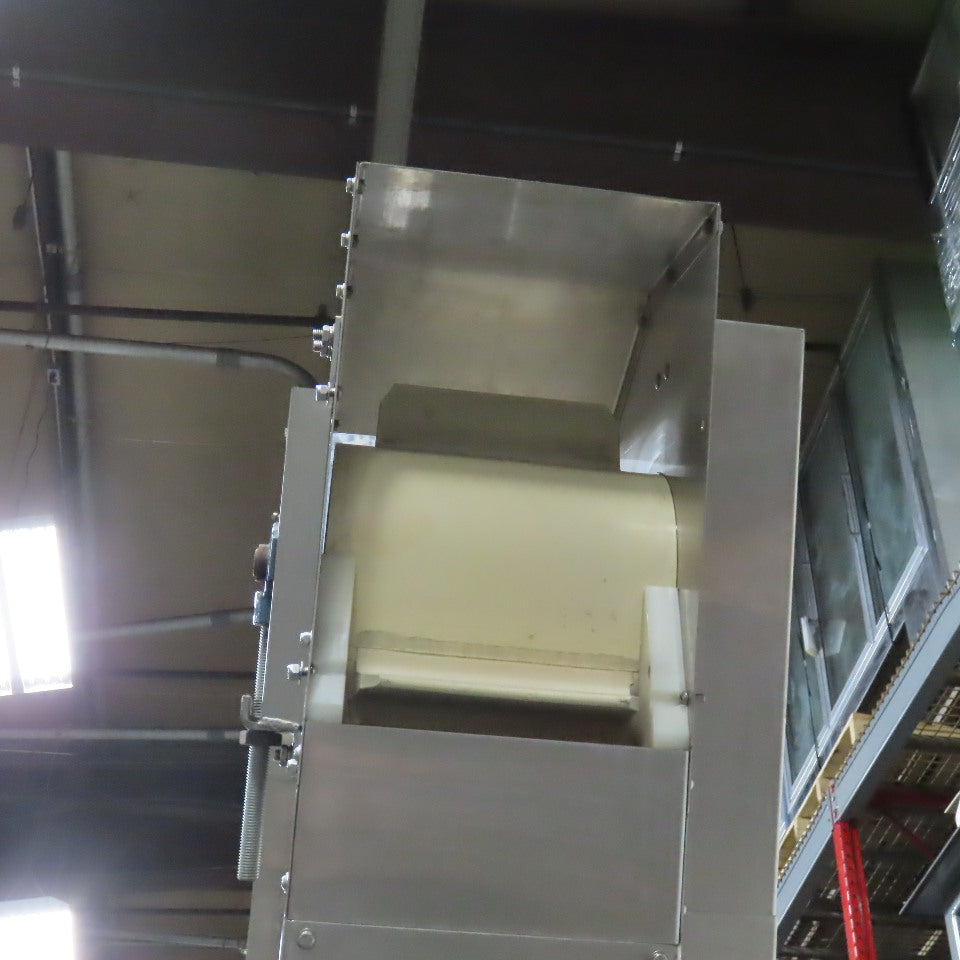 PMC BS-2100 12" x 9' Elevator Feed Discharge Stainless 60° Incline Conveyor 3Ph