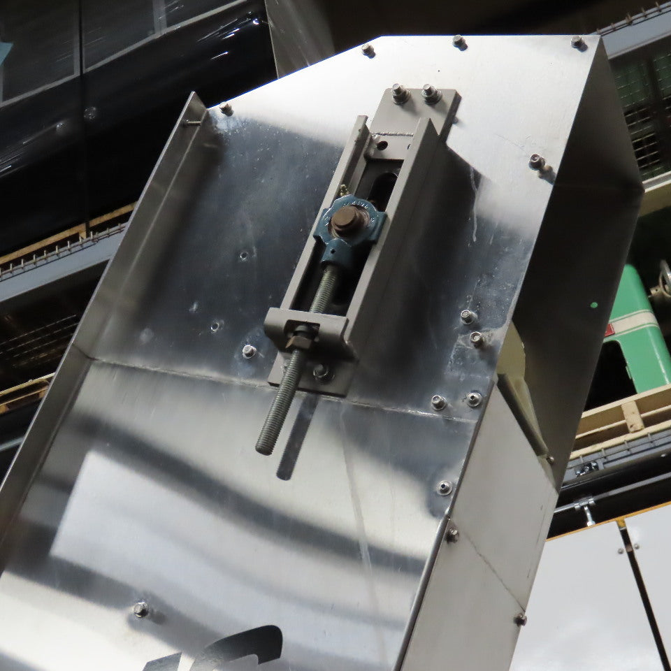 PMC BS-2100 12" x 9' Elevator Feed Discharge Stainless 60° Incline Conveyor 3Ph
